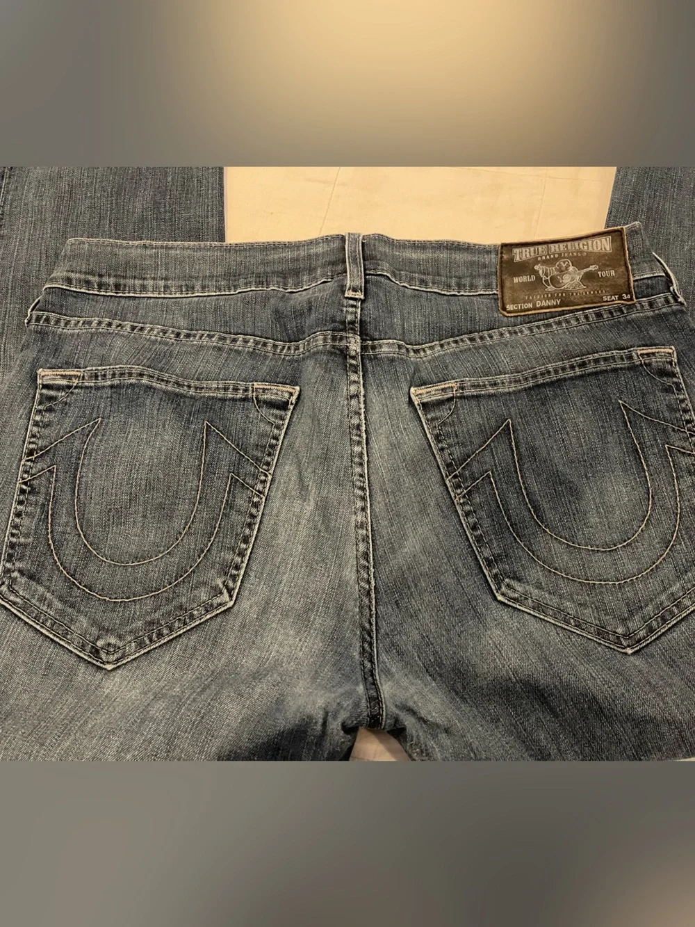 Vintage True Religion Men’s Slim Boot Cut Danny Jeans Cotton Horseshoe Sz 36